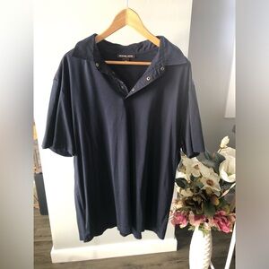 Michael Kors Men's Dark Navy Snap-Placket Polo